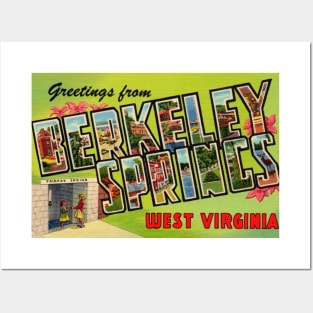 Greetings from Berkeley Springs West Virginia - Vintage Large Letter Postcard Posters and Art